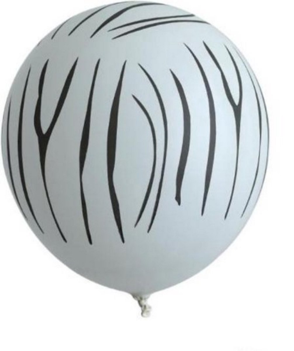 10 x Zoettt witte zebra ballonnen | Zebra print | Jungle party | Jungle feest | Thema feest | Wild